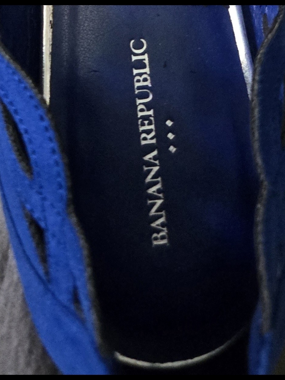 Banana Republic Women's 8.5 Cobalt Blue Pointed Toe Cutout Flats Suede Ballet - Picture 5 of 6